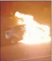  ?? Picture: SUPPLIED ?? FIRE HAZARD: Somila Dondashe had a narrow escape when the 2013 Ford EcoSport 1.5 litre she was driving caught fire outside East London