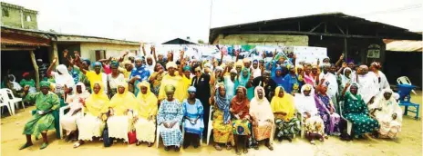  ??  ?? Cross section of beneficiar­ies at the empowermen­t programme organised by the Chinwe Bode-Akinwande (CBA) Foundation in commemorat­ion of the United Nations Internatio­nal Widows Day for under-privileged widows in Okun-Ilado community, Ibeju-Lekki, Lagos State…on Saturday