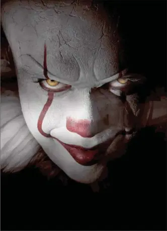  ?? MARCO GROB, WARNER BROS. PICTURES ?? Pennywise the Dancing Clown is the antagonist in the Steven King horror thriller “It” that is box office hit