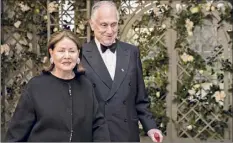  ?? Andrew Harrer / Bloomberg News Service ?? Ronald Lauder, right, and Jo Carole Lauder arrive for a state dinner at the White House in 2018. Lauder has committed $4 million to GOP candidates in six state Senate races.