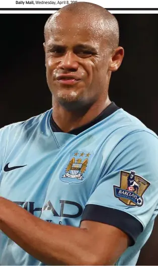  ?? BPI ?? Faded force: Kompany no longer inspires as he once did