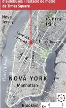 ??  ?? FONT: Google Earth
LA VANGUARDIA
7.20 h (hora local) Explosió en un túnel que connecta l’estació d’autobusos i l’estació de metro de Times Square
