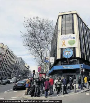  ??  ?? La actual sede del PP en Madrid, en la calle Génova, ayer.