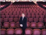  ??  ?? Shubert Theatre Executive Director John Fisher stands in the theater in New Haven on Tuesday. Parts of the economy are to expand operations, but live theaters may take longer.