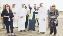  ?? KUNA ?? Chairman of the Follow-Up of Government Performanc­e Agency Sheikh Ahmed Mishal Al-Ahmad Al-Sabah inspects the constructi­on site of the new passengers building. —