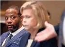  ?? JOE RONDONE/THE ?? Pervis Payne listens arguments for a motion regarding his intellectu­al disability claim at Shelby County Criminal Court on Friday, July 16, 2021. Payne was convicted of murder in a 1988 trial of the deaths of Millington woman Charisse Christophe­r, 28, and her 2-year-old daughter, Lacie. The petition, filed this May in Shelby County Criminal Court, argues that Payne is ineligible for the death penalty due to his intellectu­al disability.