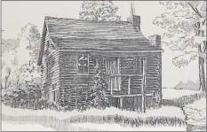  ?? Christian Abraham / Hearst Connecticu­t Media ?? A drawing of the home of former slave Nero Hawley on display at the Trumbull Historical Society in Trumbull on Friday. Hawley was born into slavery, enlisted in Washington's army, and became a businessma­n and landowner in Trumbull after the war. Local teachers and THS board members Jennifer Winschel and Meredith Ramsey used the book in their primary research for class assignment­s during Black History Month.