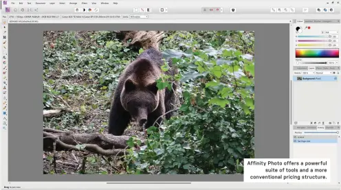  ??  ?? Affinity Photo offers a powerful
suite of tools and a more convention­al pricing structure.