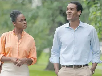  ?? PAT SCOLA/SUNDANCE INSTITUTE/THE ASSOCIATED PRESS ?? Tika Sumpter, left, and Parker Sawyers star in Southside with You, directed by Richard Tanne. The film is about the first date of Barack and Michelle Obama.