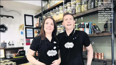  ??  ?? Earl-Shilton born Emma Kinton and her partner Simon Pownall, have recently launched a gin distillery and school, offering the ultimate gin tasting and making experience in Hull