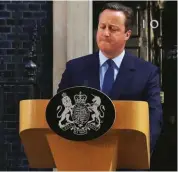  ??  ?? Il premier inglese David Cameron, 49 anni. Dopo la Brexit, ha lasciato l’incarico con le lacrime agli occhi.