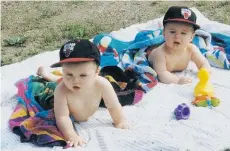  ??  ?? Wyatt, left, who later became Nicole, and Jonas Maines as babies. Scientists say that difference­s in biological sex are not necessaril­y hardwired or absolute.