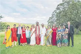  ??  ?? RIGHT Santosh Achari and his wife Monica Bradshaw celebrated their wedding last year in South Africa, but then her visa applicatio­n disappeare­d into the netherworl­d of the Indian bureaucrac­y.