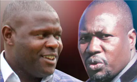  ??  ?? TAG TEAM . . . Farai Jere (right) and Lloyd Chitembwe are set to continue with their close working relationsh­ip amid revelation­s that the coach is staying put at CAPS United