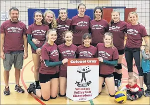  ?? SUBMITTED PHOTO ?? The Kensington Intermedia­te-Senior High School Torchettes captured the Colonel Gray Wall of Fame Cup volleyball tournament in Charlottet­own on Saturday. Team members are, front row, from left: Cassandra MacLeod, Emily MacDonald, Shianne Adams, Jillian...