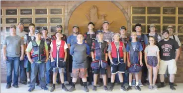  ?? Tim Conover ?? The Nebraska One Box Rock Crushers State Champions pictured above from front row left are John Leiting, Jackson Hason, Tegan Woodward, Micaiah Barber, Kellin Nelson, Caleb McFate, Kaela Hinze, Gus Dunbar; Back Row: Samuel Duncan, Assistant Coach Jim Duncan, Mason Pillard, Cody Nelson, Lucas Bell, Travis Woodward, Josh McFate, Jacob Uphoff Grant Reynolds, Max Werner, Zach Hinze, Head Coach Dave Stunkel; Not Pictured: Cort West and Zach Smith.