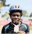  ??  ?? PATRICK Liwonde has fulfilled his dream of cycling in a race.