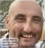  ?? ?? Jason Waring died on November 13