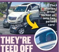  ??  ?? The Florida driver backed up onto two parked
cars!