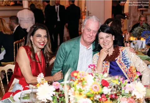  ?? ?? Kirat Young, Jacques Grange and Paloma Picasso.