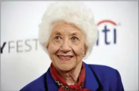  ?? PHOTO BY RICHARD SHOTWELL — INVISION — AP, FILE ?? In this file photo, Charlotte Rae arrives at the 2014 PALEYFEST Fall TV Previews - “The Facts of Life” Reunion in Beverly Hills.