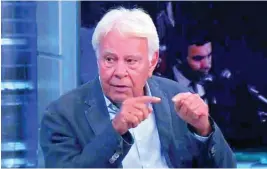  ??  ?? Felipe González durante su entrevista en «El hormiguero»