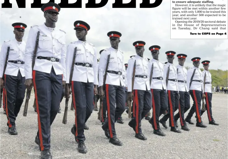  ??  ?? In this file photo, new members of the Jamaica Constabula­ry Force execute a drill at their passing-out parade at the National Police College of Jamaica in St Catherine.