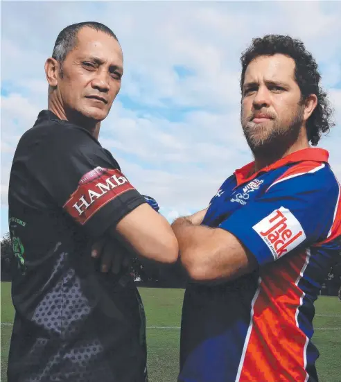  ??  ?? BRING IT ON: Southside Crusaders coach Sam Pao and his Barron-Trinity Bulls counterpar­t David Brooks will have their teams ready to battle it out in today’s rugby preliminar­y final. Picture: JUSTIN BRIERTY