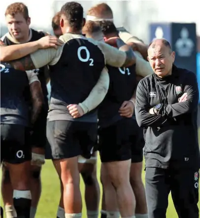  ?? Photo: RFU ?? England rugby head coach Eddie Jones has challenged his players to be at their best against the New Zealand All Blacks at Twickenham on Sunday monring.