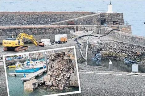  ??  ?? RACE AGAINST TIME: Local people fear the harbour could be damaged beyond repair if work does not resume.