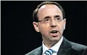  ?? VICTOR J. BLUE/BLOOMBERG NEWS ?? Deputy Attorney General Rod Rosenstein will decide what, if anything, from the Russia probe will be made public.