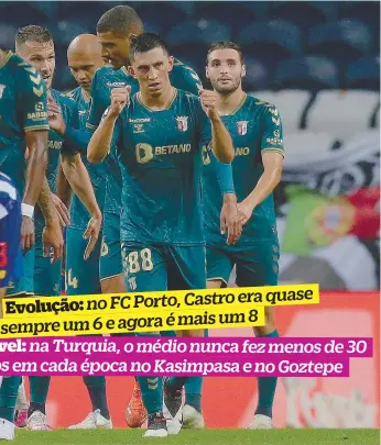  ??  ?? Sete anos depois, Castro reentrou em Portugal com um golo ao FC Porto