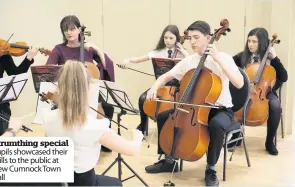  ??  ?? Strumthing special Pupils showcased their skills to the public at New Cumnock Town Hall