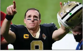  ?? (AP/Brynn Anderson) ?? Drew Brees (above) hasn’t officially announced his retirement, but the New Orleans Saints must be prepared for it. Brees declined to comment Sunday night on speculatio­n about his plans to retire after the 2020 season.