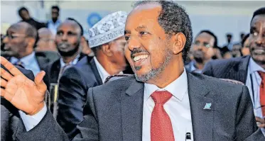  ?? | AFP ?? NEWLY elected Somalia President Hassan Sheikh Mohamud after he was sworn-in, in the capital, Mogadishu. Somalia handed Hassan Sheikh Mohamud the presidency for a second time following May 15’s long-overdue election in the troubled Horn of Africa nation, which is confrontin­g an Islamist insurgency and the threat of famine.