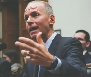  ?? SARAH SILBIGER / REUTERS FILES ?? Former Boeing CEO Dennis Muilenburg, forced out over the 737 MAX air disasters,
pushed back in internal memos against media stories about the plane's failures.