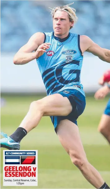  ?? Picture: GLENN FERGUSON ?? KEY BACK: Mark Blicavs will be given another chance down back.