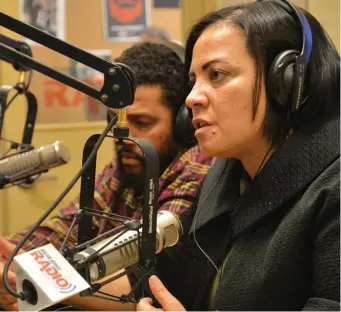  ?? CHRIS CHRISTO / HERALD STAFF ?? DA DISCUSSION: Suffolk District Attorney Rachael Rollins appears on Herald Radio yesterday to discuss her plans, including how to deal with some nonviolent crimes.