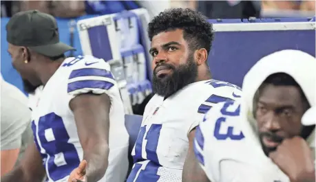  ?? MATTHEW EMMONS, USA TODAY SPORTS ?? Cowboys second-year running back Ezekiel Elliott has gone to court in his quest to have his six-game suspension thrown out.