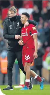  ??  ?? Delighted Liverpool boss Jurgen Klopp