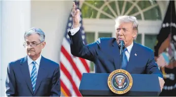  ?? FOTO: DPA ?? US- Präsident Donald Trump schlägt Jerome Powell als neuen Fed- Chef vor: Kandidat der Kontinuitä­t.