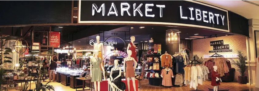  ??  ?? Timely and timeless fashion: Market Liberty unveils a second bigger store at Evia’s new North Wing for on-trend online finds and well-loved brands.