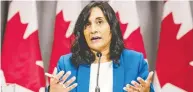  ?? CHRISTOPHE­R KATSAROV / THE CANADIAN PRESS FILES ?? Procuremen­t Minister Anita Anand says Canada was able to get early doses of the Pfizer vaccine “because we were ready, because we had the logistics in place across
the country to receive and administer doses.”