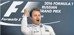  ?? [ AFP ] ?? Nico Rosberg bejubelte in Sotschi seinen vierten Streich in dieser Saison.