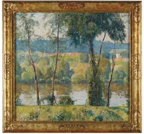  ??  ?? Daniel Garber (1880-1958), By the
Oil on canvas, 28/ x 30/ in. in its original frame, signed bottom center: ‘Daniel Garber’.