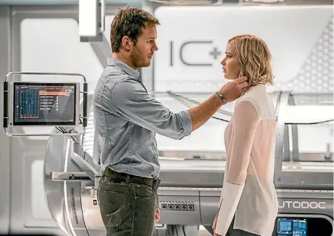  ?? SUPPLIED ?? Even the combined star power and charisma of Chris Pratt and Jennifer Lawrence can’t save the awful Passengers.