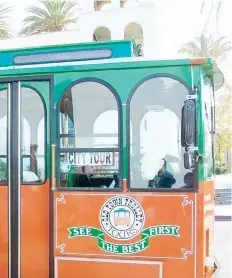  ??  ?? Uno de los carros del Old Town Trolley. Este hace varias paradas que te ayudarán a hacer tu visita más organizada y ver varios puntos de interés.