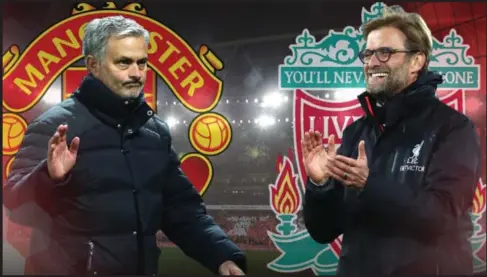  ??  ?? Mourinho and Jurgen Klopp will go head to head for the eighth time in their managerial careers as Manchester United visit Liverpool today