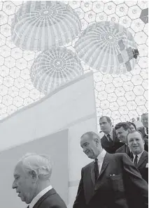  ?? LIBRARY AND ARCHIVES CANADA ?? U.S. President Lyndon B. Johnson, who visited the U.S. Pavilion on July 4, 1967. The pavilion was a geodesic dome created by Buckminste­r Fuller and remains part of the cityscape today.