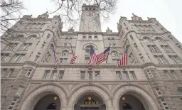  ?? ALEX BRANDON/AP ?? Critics of former President Donald Trump said receiving revenue from properties such as the Trump Internatio­nal Hotel violated the Constituti­on.